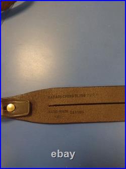 Rare New Galco Safari Ching Sling Dark Havana Leather Premium Rifle Gun Strap