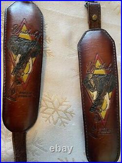 Rare Vintage Weatherby Elephant Head Leather Rifle Sling