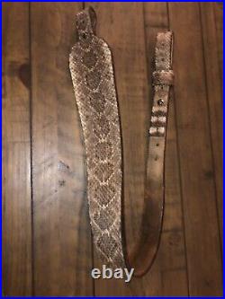 Rattlesnake Gun Sling Western Diamondback Rattler Snakeskin Leather Swampwalker