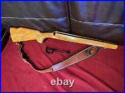 Remington model 788 rifle stock S/A and hardware, leather sling swivels, studs