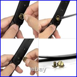 Retro Black Leather Rifle Sling Gun Carry Strap Shooting+ 2 Pcs Swivels