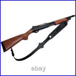 Retro Black Leather Rifle Sling Gun Carry Strap Shooting+ 2 Pcs Swivels