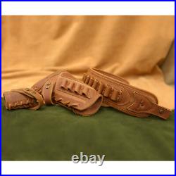 Retro Leather Rifle Sling, Gun Cheek Rest, No-drill Sling Loop for. 308.22MAG. 357