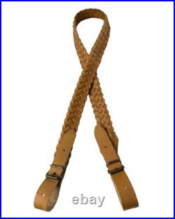 Rifle Burgudy Leather Strap, Handmade Shoulder Strap 100 cm/40 in