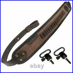 Rifle Leather Buttstock Shell Holder With Rifle Sling For. 22 LR. 17HMR. 22 MAG