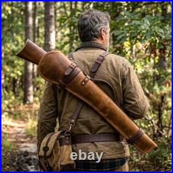 Rifle Scabbard Leather Gun Slip Case with Shoulder Strap for Lever-Action Guns