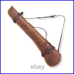 Rifle Scabbard Leather Gun Slip Case with Shoulder Strap for Lever-Action Guns
