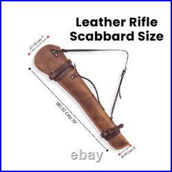Rifle Scabbard Leather Gun Slip Case with Shoulder Strap for Lever-Action Guns