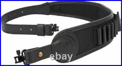 Rifle Shell Holder Bandolier Gun Sling for Shoulder Strap with Swivels Type Blac