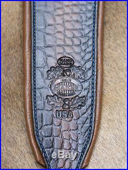 Rifle Sling, Brown Leather, Hand Carved and Tooled in USA, Eagle Eye