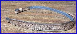 Rifle Sling Hand Tooled (Prison Made) Leather Oak Leaf Design with Deer Adjustable
