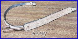 Rifle Sling Hand Tooled (Prison Made) Leather Oak Leaf Design with Deer Adjustable