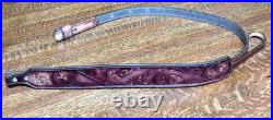 Rifle Sling Hand Tooled (Prison Made) Leather Western Design with Deer Adjustable