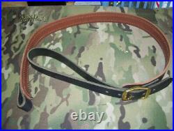 Rifle Sling, Leather And Brass, Amish Made- Beautiful