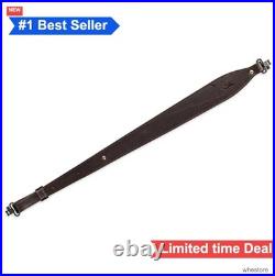 Rifle Sling Leather Dark Brown Adjustable 25.5 to 35.5 Inches Brass Hardware