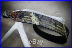 Rifle Sling, Seelye Leather Works, Camouflage Leather Rifle Sling, Made USA