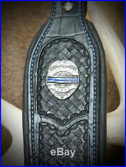 Rifle Sling, Seelye Leather Works, Protect & Serve Honor, Made in USA, Black
