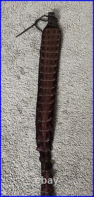 Rifle sling made with Hornback crocodile 37 Long