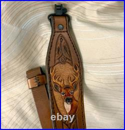 Rifle sportsman sling, leather sportsman sling, deer sling, strap, buck, hunt strap