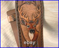 Rifle sportsman sling, leather sportsman sling, deer sling, strap, buck, hunt strap
