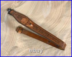 Rifle sportsman sling, leather sportsman sling, deer sling, strap, buck, hunt strap