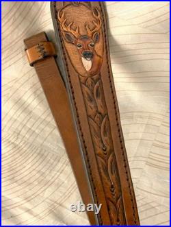 Rifle sportsman sling, leather sportsman sling, deer sling, strap, buck, hunt strap