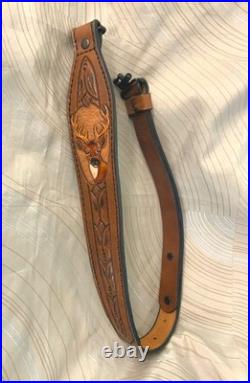 Rifle sportsman sling, leather sportsman sling, deer sling, strap, buck, hunt strap