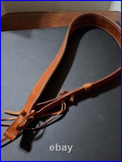 Ross Rifle Sling Brown Leather 35 1-3/4 Wide White Stitched South Africa