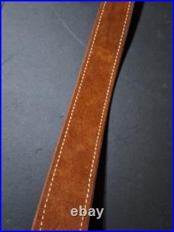 Ross Rifle Sling Brown Leather 35 1-3/4 Wide White Stitched South Africa