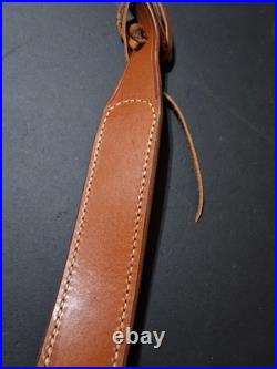 Ross Rifle Sling Brown Leather 35 1-3/4 Wide White Stitched South Africa