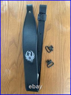 Ruger Leather Cobra Sling Black Embroidered Levy's Leather M77 10/22 PC9 Swivels
