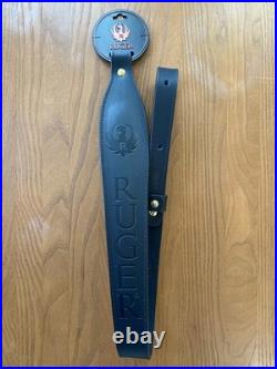 Ruger Leather Cobra Sling Black Padded Embossed M77 10/22 Mini 14 PC9 OEM