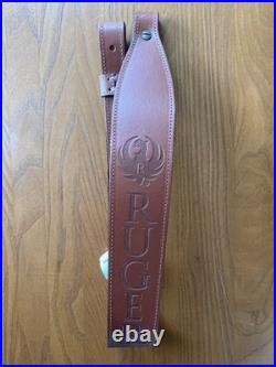 Ruger Leather Cobra Sling Brown Embossed By Levy's Leather M77 10/22 Mini 14 PC9