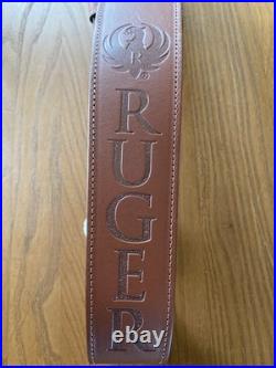 Ruger Leather Cobra Sling Brown Embossed By Levy's Leather M77 10/22 Mini 14 PC9