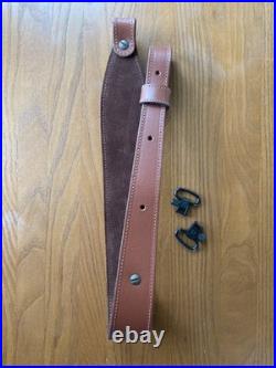 Ruger Leather Cobra Sling Brown Embossed Levy's Leather M77 10/22 Mini 14 Swivel