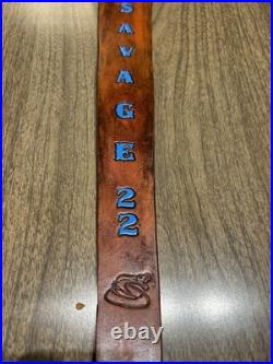 SAVAGE 22 Custom Leather Rifle Sling Hand Tooled And Made in the USA SAVAGE 22 Custom Leather Rifle Sling Hand Tooled And Made in the USA