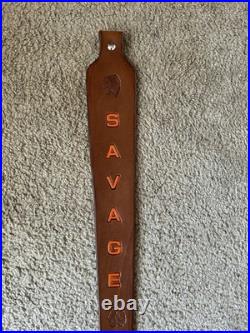 SAVAGE Custom Leather Rifle Sling Hand Tooled And Made in the USA