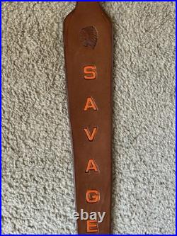 SAVAGE Custom Leather Rifle Sling Hand Tooled And Made in the USA