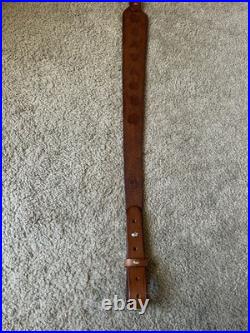 SAVAGE Custom Leather Rifle Sling Hand Tooled And Made in the USA SAVAGE Custom Leather Rifle Sling Hand Tooled And Made in the USA