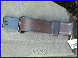 SWEDISH M1896 LEATHER MAUSER RIFLE SLING 48+ INCHES with METAL CLASP