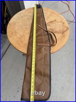 Sears Brown Leather Rifle Soft Case 38 in Zipper Closure Shoulder Strap