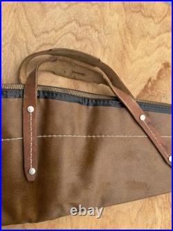 Sears Brown Leather Rifle Soft Case 38 in Zipper Closure Shoulder Strap