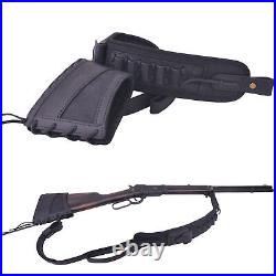 Set Canvas Leather Gun Butt Cover, Ammo Sling Strap for. 45-70.22LR 12GA. 30-30