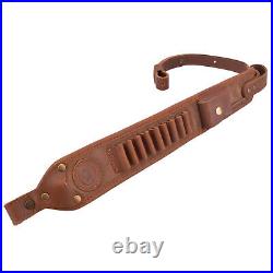 Set Full Leather Rifle Recoil Pad, Ammo Holder Sling for. 308.30-06 Hunter Gift