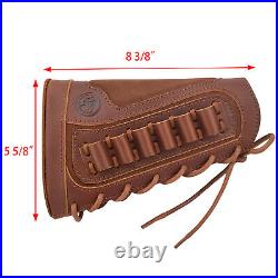 Set Leather Gun Magazine Pouch with Matched Padded Sling for. 30-06.30-30 12GA