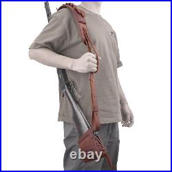 Set Leather Rifle Buttstock, Gun Sling Strap with Shell Slot for. 308.22LR 12GA