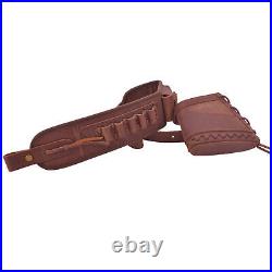 Set Leather Rifle Buttstock, Gun Sling Strap with Shell Slot for. 308.22LR 12GA