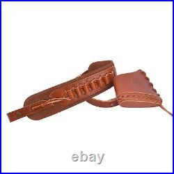 Set Leather Suede Rifle Recoil Pad with Ammo Holder Sling for. 30-30.22MAG 12GA