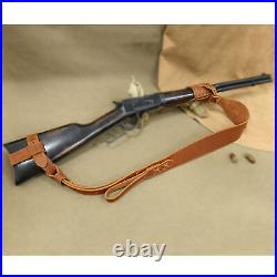 Set of Full Leather Gun No Drill Harnessed Butt Holder, Sling Loop, Carry Sling