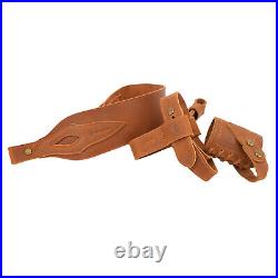 Set of Full Leather Gun No Drill Harnessed Butt Holder, Sling Loop, Carry Sling